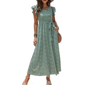 Lyrur Green Floral Maxi Dress
